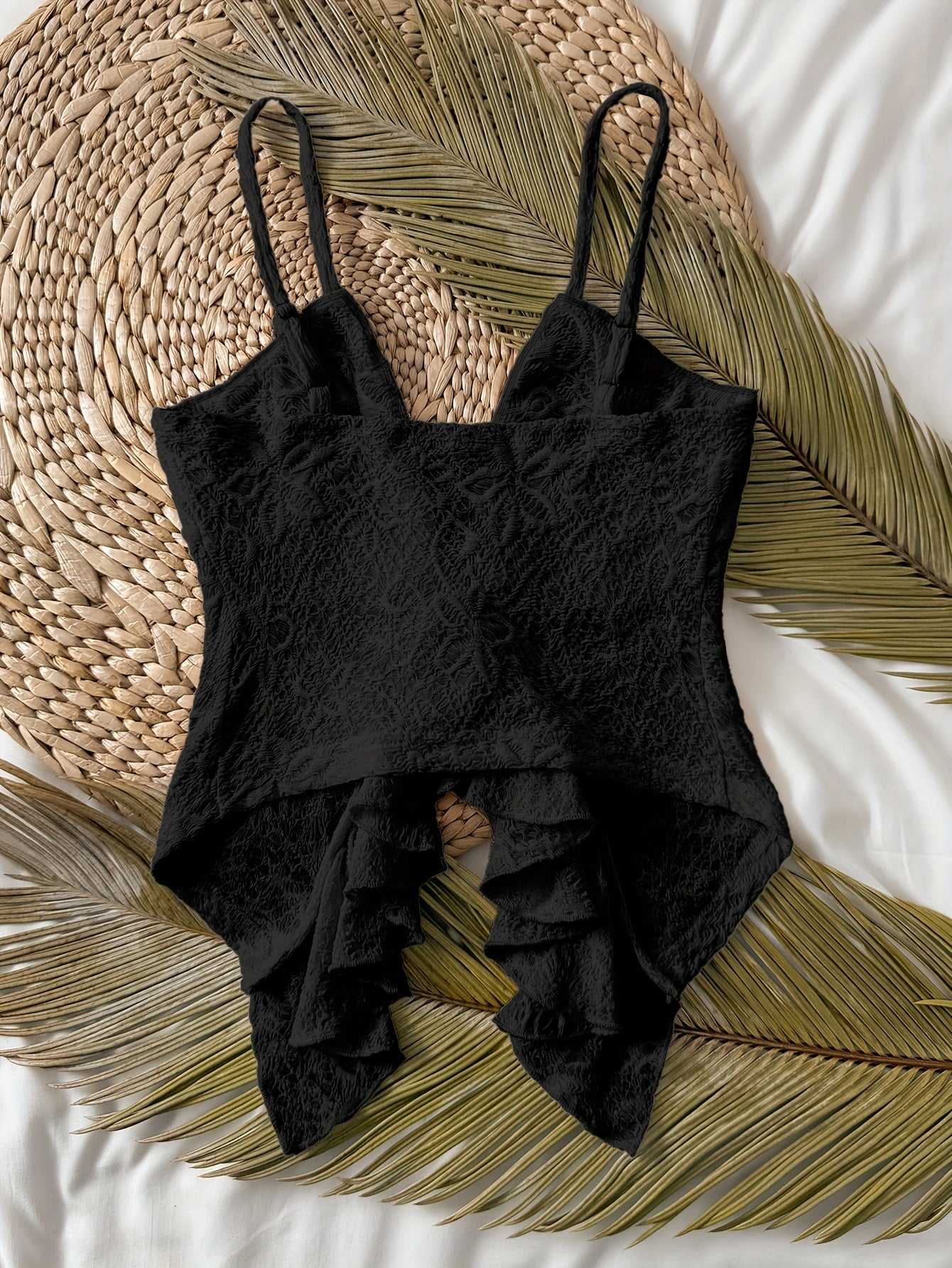 Lightweight Lace Tank Top Lightweight Stretchy Women's Adjustable Strap Off-Shoulder\u002FBoat Neck Lace Trim Tank Top | Polyester\u002FElastane Blend, Semi-Sheer Summer Casual Vacation Beachwear, Machine Washable