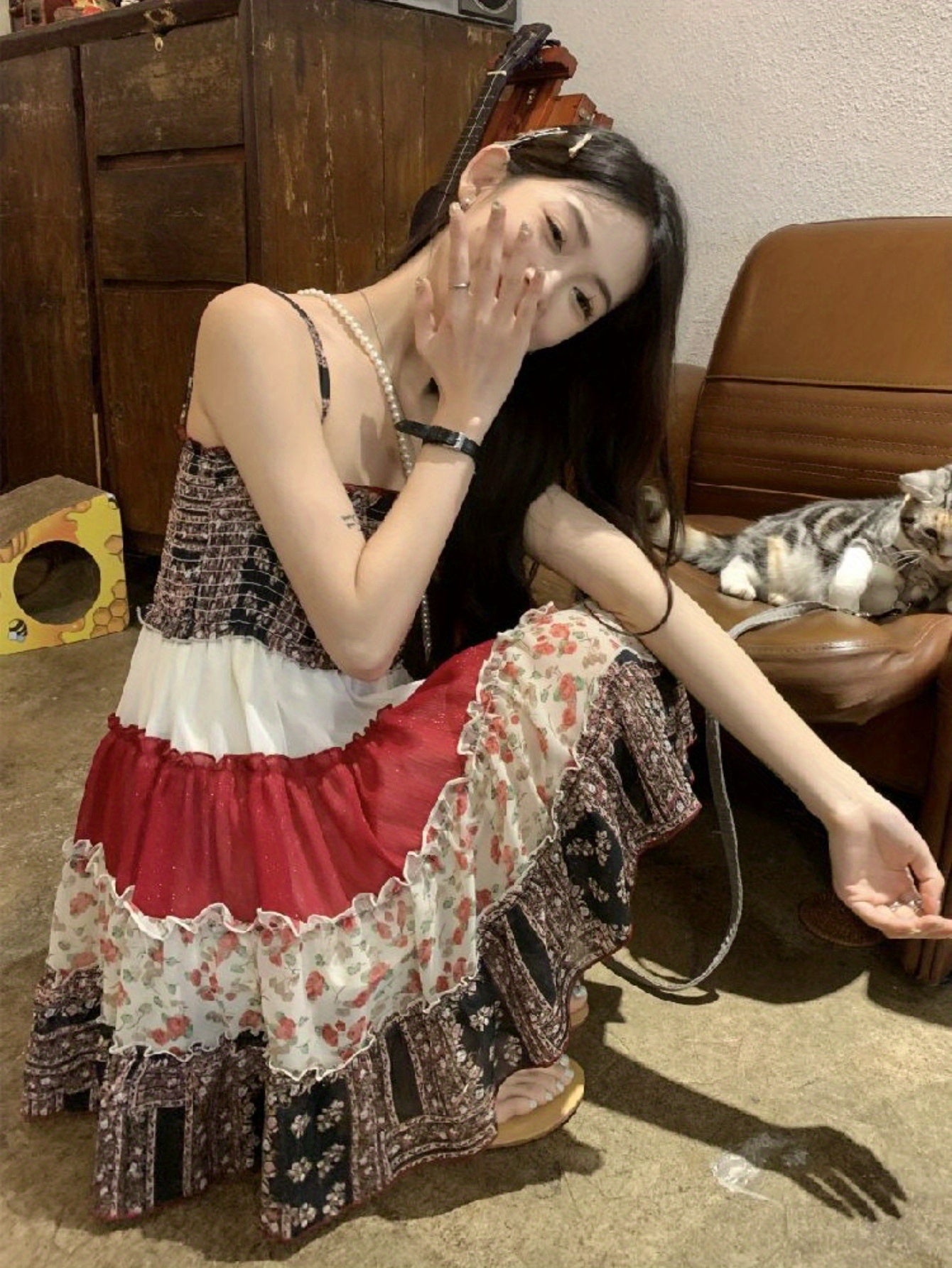 Women's Elegant Sleeveless Mini Dress - flared A-Line Party, Office & Everyday Outfits - Non-Stretchy Formal & Casual Chic Outfits for Women, Cute Dress, Summer Fashion, Retro Floral Design, Sophisticated Craftsmanship, Lace Detailing, Fashion Lovers