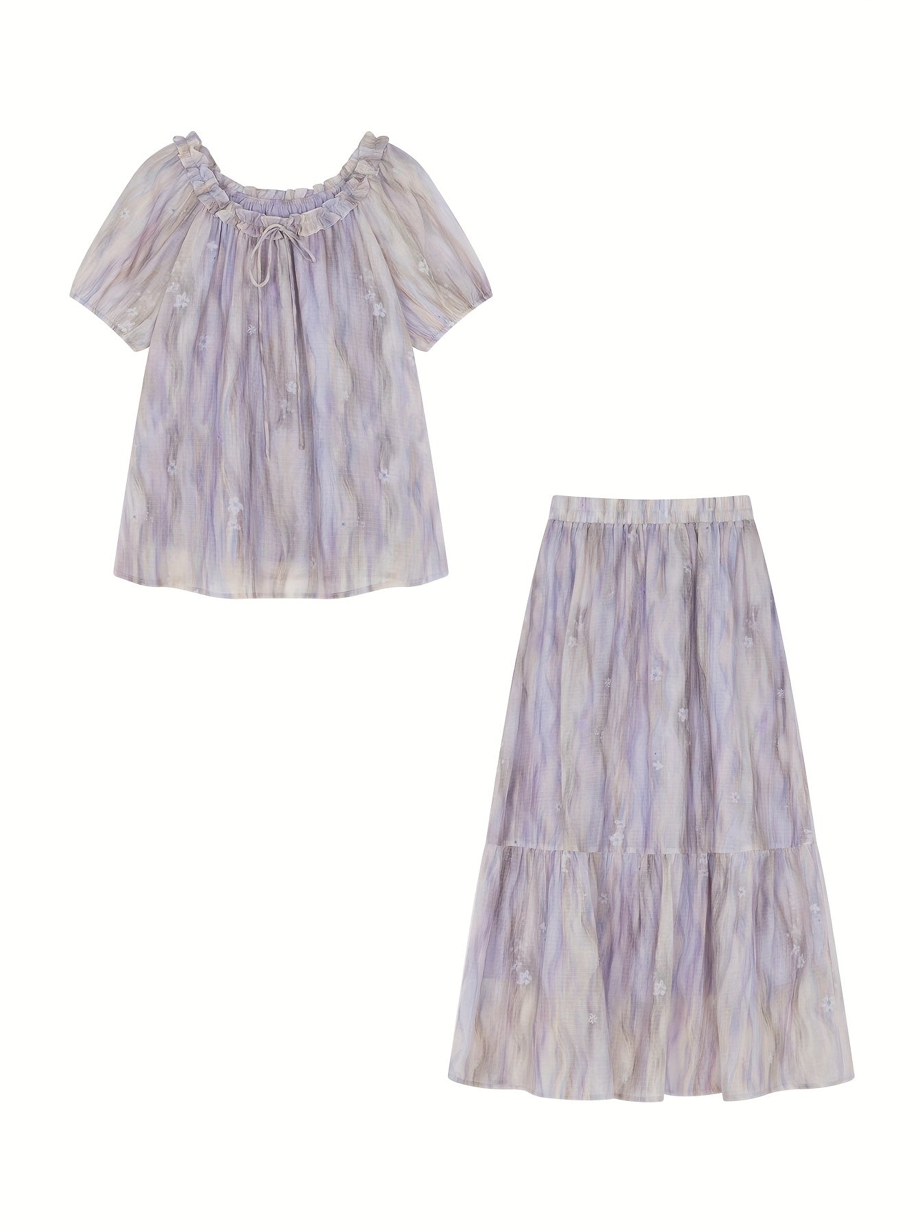 New Arrivals on MOHOMO: a Romantic Design Featuring a Monet Garden Print with Puff Sleeves And Ruffled Edges, Made from Lyocell Material, Perfect for Vacations And Daily Commutes.