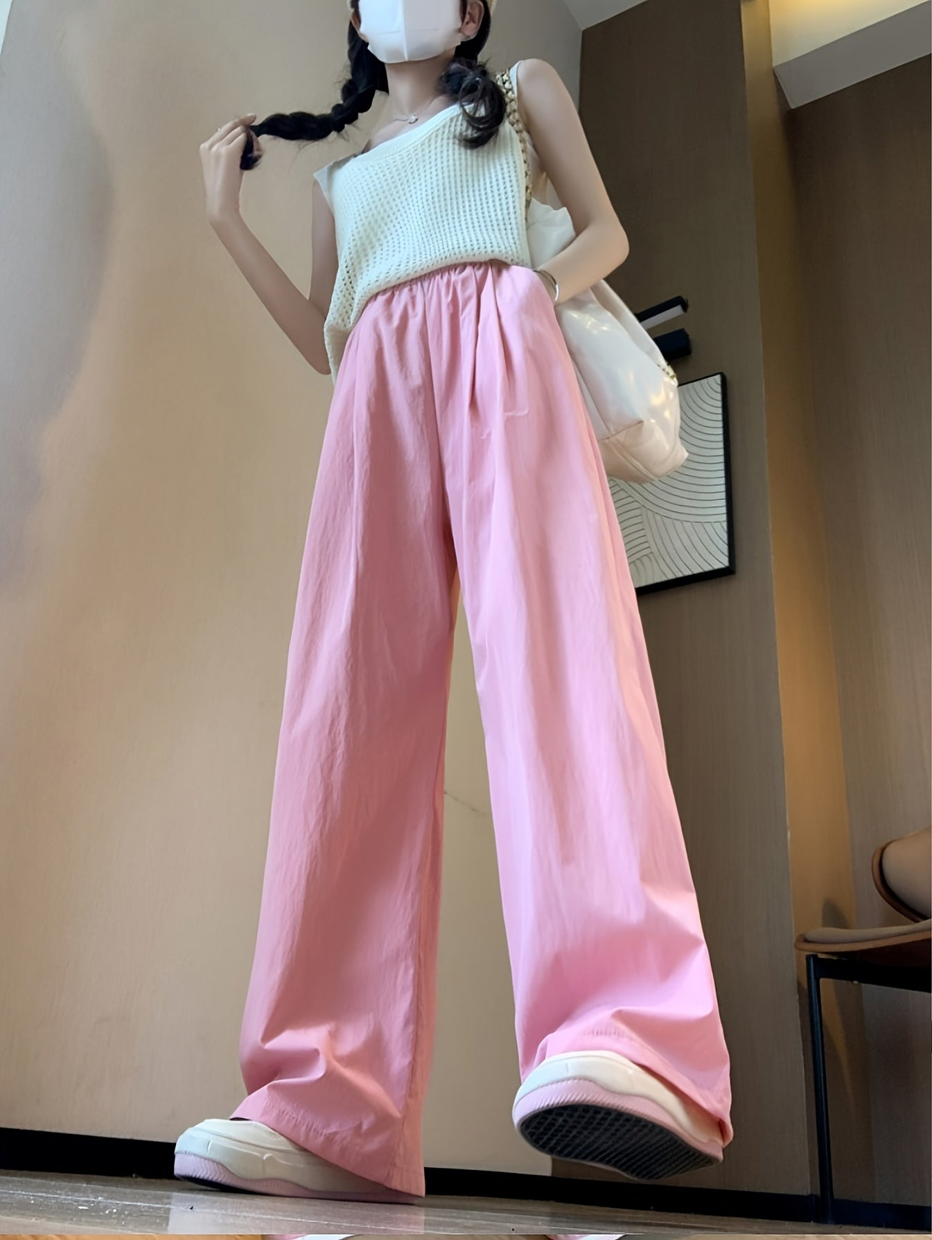 Summer Trending Women's Pants 2025 Summer Trending Women's High-Waisted Wide-Leg Pants | Insect Repellent Floor-Length Stylish Design | Machine Washable Thick Leg Coverage Fashionable Versatile Easy Care Long Trousers