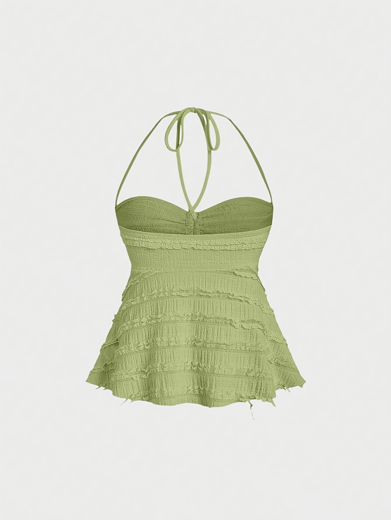 Women's Chic Y2K-Inspired Solid Color Semi-Sheer Halter Top with Tie-Up Backless Design - Sexy Summer Sleeveless Blouse in Lightweight Polyester, Machine Washable, Beach Coverup|Feminine Style|Elastane Blend