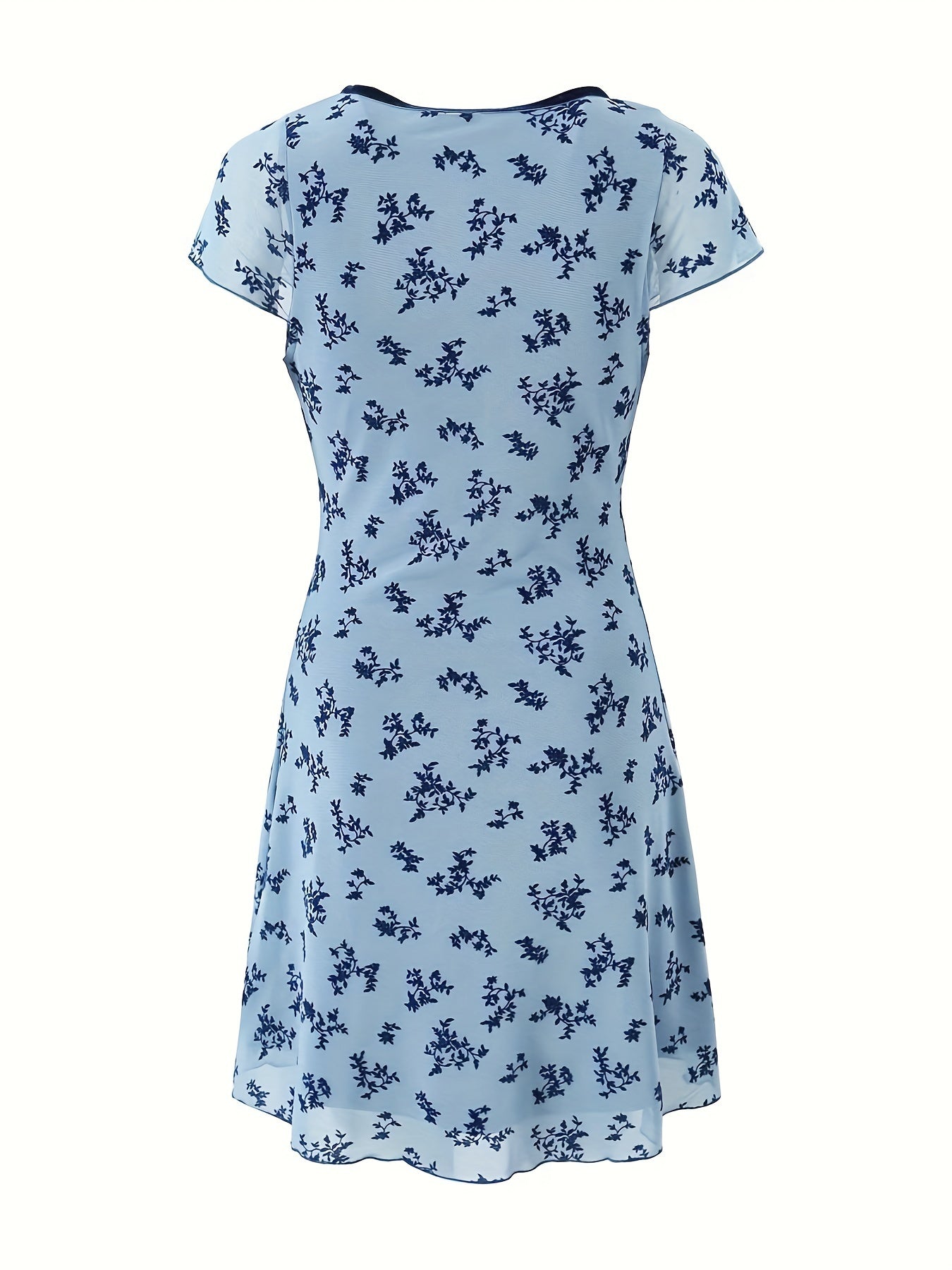 HG Directional French Elegant Retro Vacation Style Deep V-Neck Short Sleeved Printed Dress with Waist Cinching And Slimming Effect, Hip Hugging Short Skirt, Spicy Girl Style