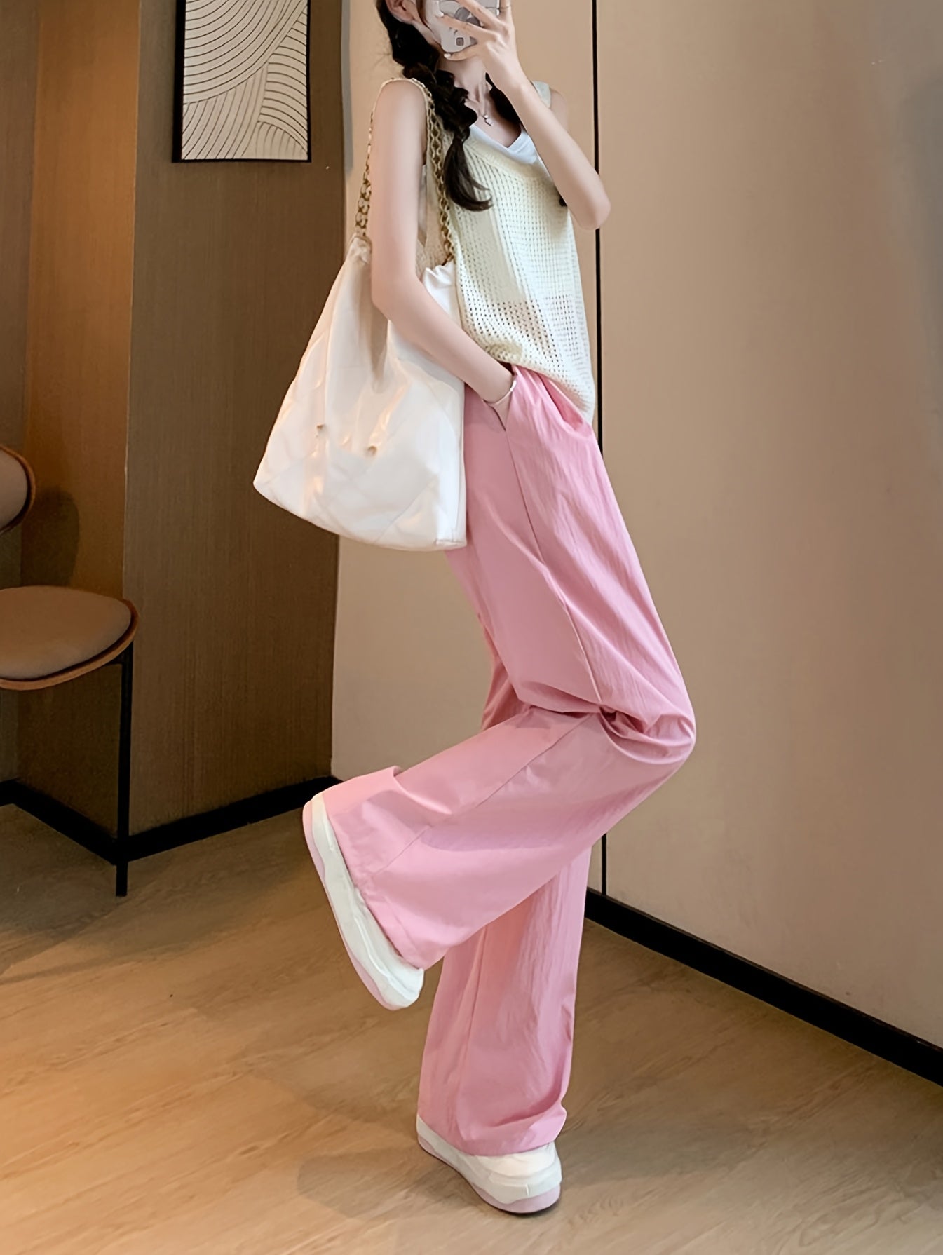 Summer Trending Women's Pants 2025 Summer Trending Women's High-Waisted Wide-Leg Pants | Insect Repellent Floor-Length Stylish Design | Machine Washable Thick Leg Coverage Fashionable Versatile Easy Care Long Trousers