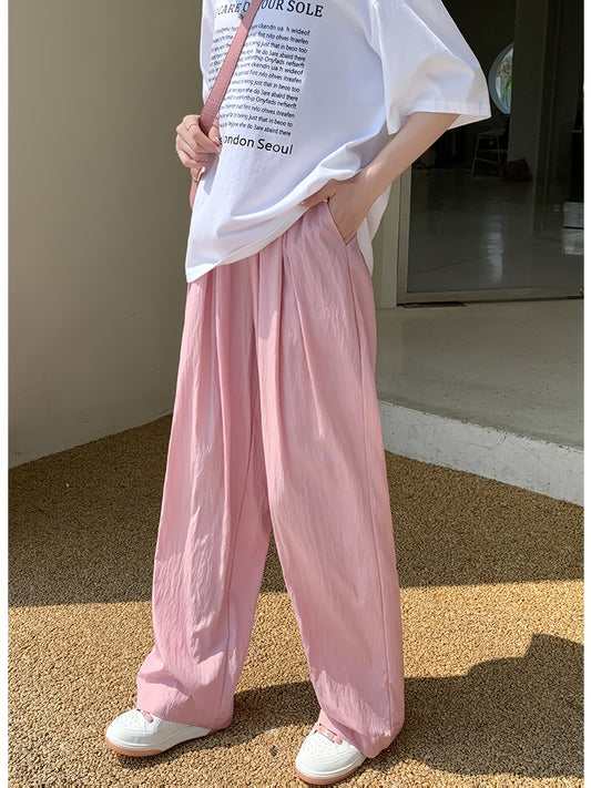 Summer Trending Women's Pants 2025 Summer Trending Women's High-Waisted Wide-Leg Pants | Insect Repellent Floor-Length Stylish Design | Machine Washable Thick Leg Coverage Fashionable Versatile Easy Care Long Trousers