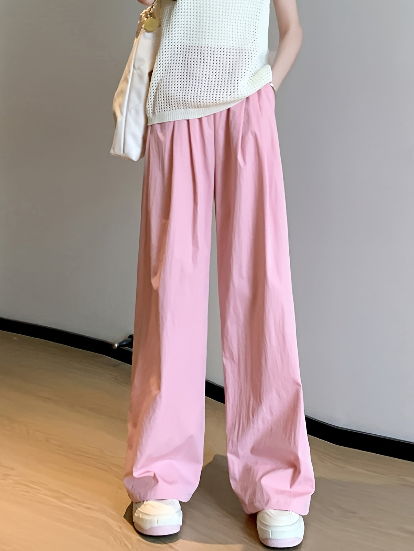 Summer Trending Women's Pants 2025 Summer Trending Women's High-Waisted Wide-Leg Pants | Insect Repellent Floor-Length Stylish Design | Machine Washable Thick Leg Coverage Fashionable Versatile Easy Care Long Trousers