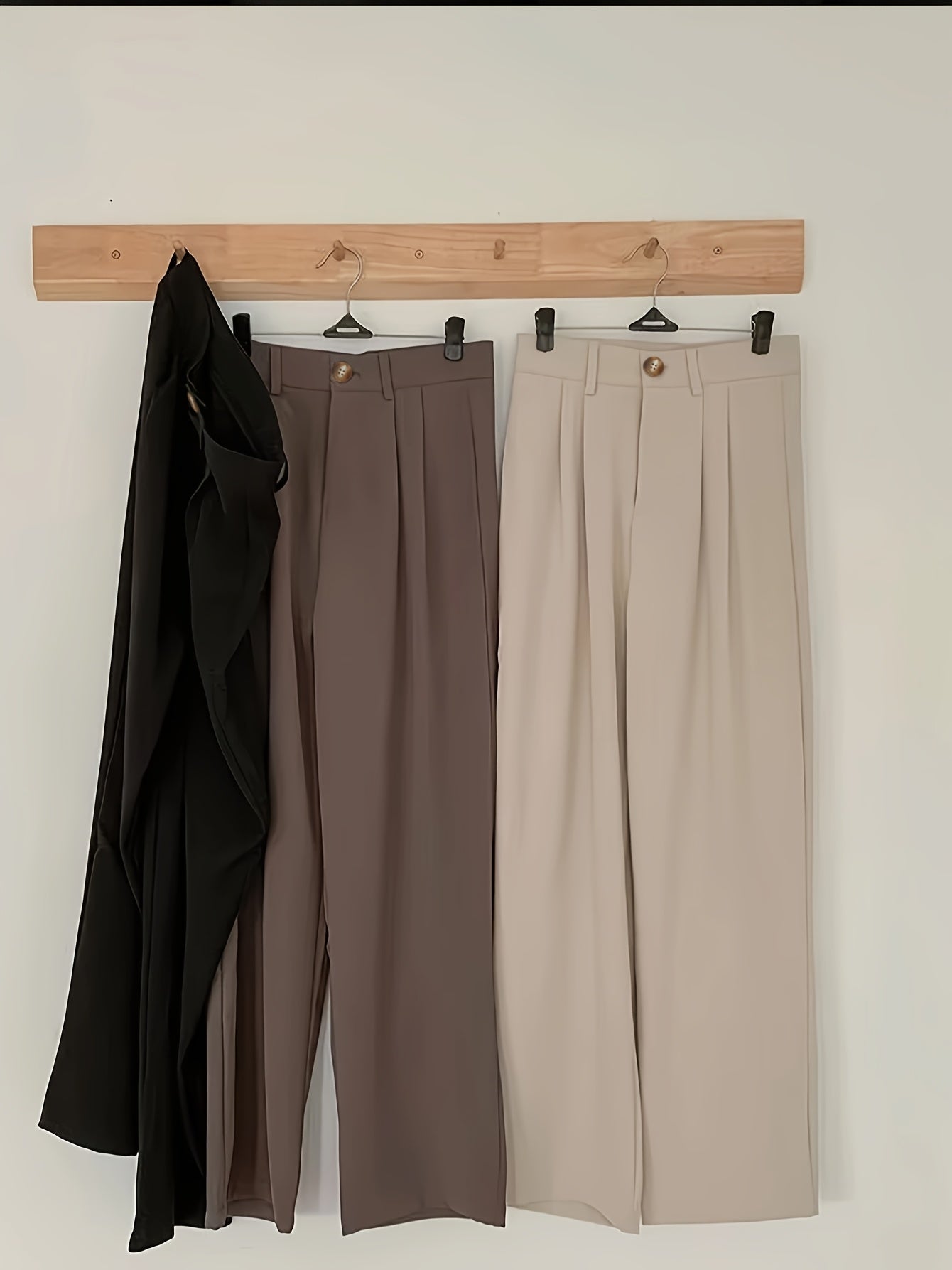 Attract Wealth Fashion Elegant Women's Straight Office Casual Button- Loose Suit Pants Set of 3pcs