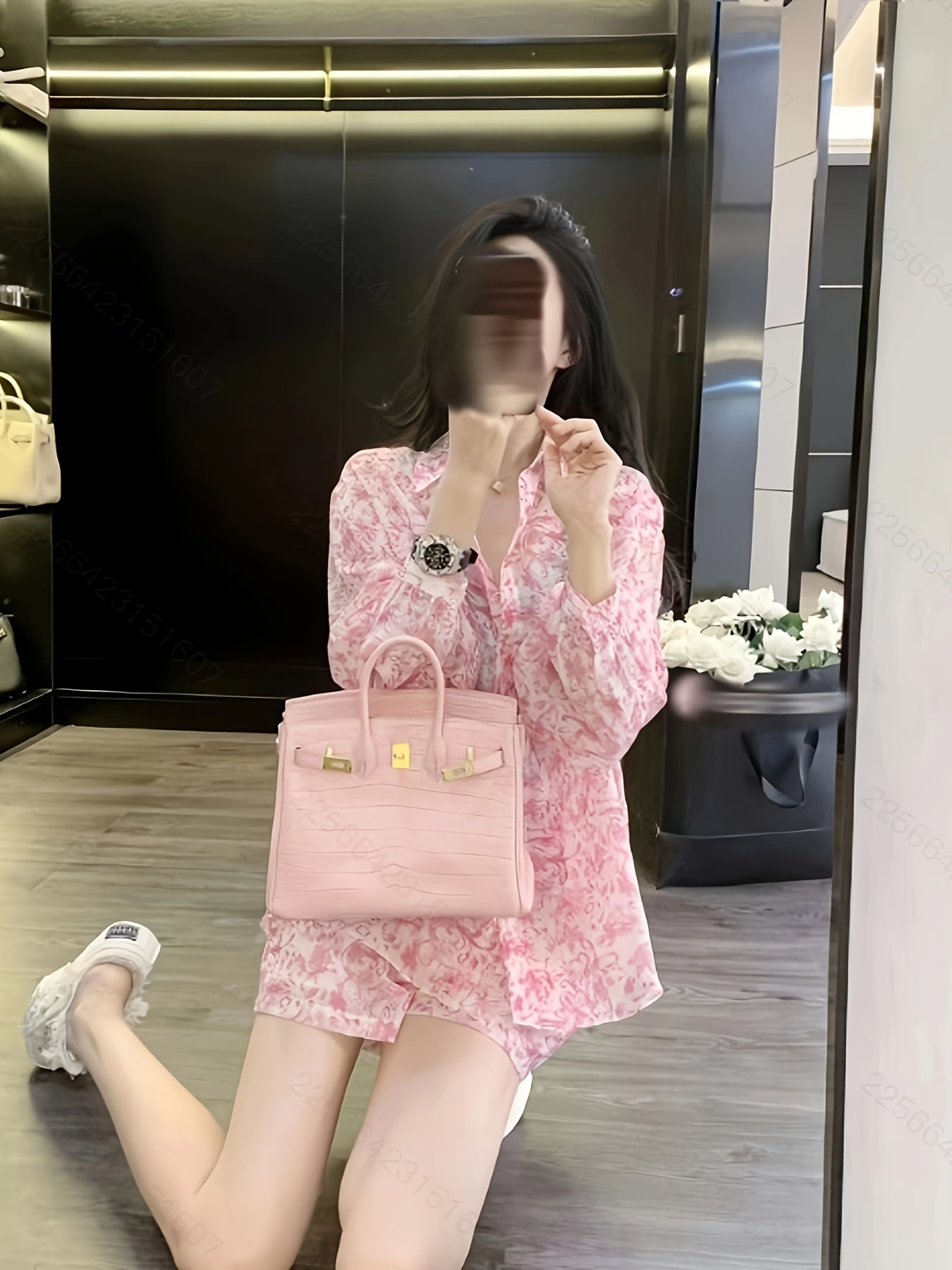 Summer New High-end Fashionable Western Style Anti-Aging Slimming Two-piece Set for Women