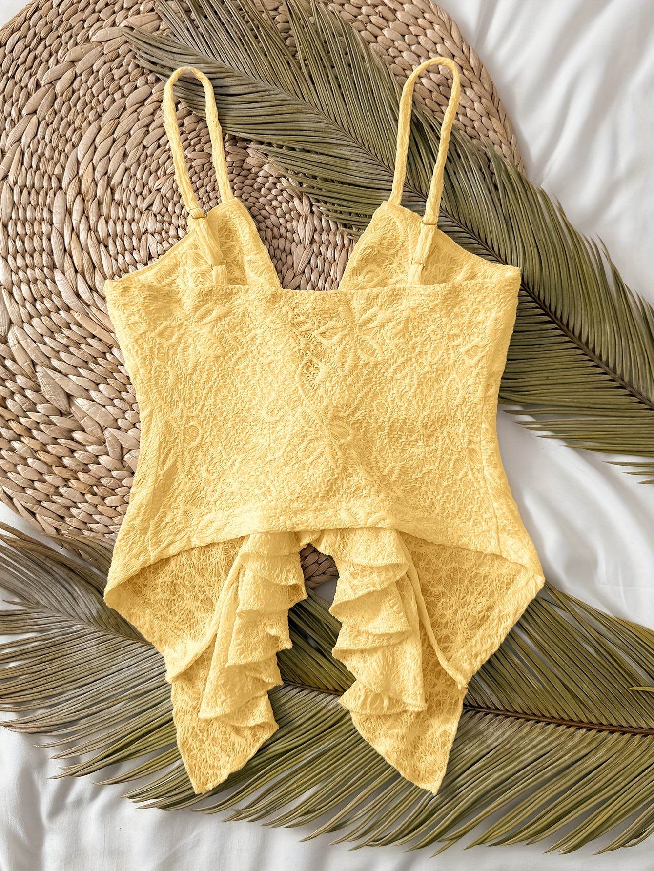 Lightweight Lace Tank Top Lightweight Stretchy Women's Adjustable Strap Off-Shoulder\u002FBoat Neck Lace Trim Tank Top | Polyester\u002FElastane Blend, Semi-Sheer Summer Casual Vacation Beachwear, Machine Washable